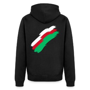 Madagaskar - Unisex Premium Bio Zip Hoodie - Schwarz - Hinten - Nico (187cm)