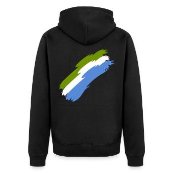 Sierra Leone - Unisex Premium Bio Zip Hoodie - Schwarz - Hinten - Nico (187cm)