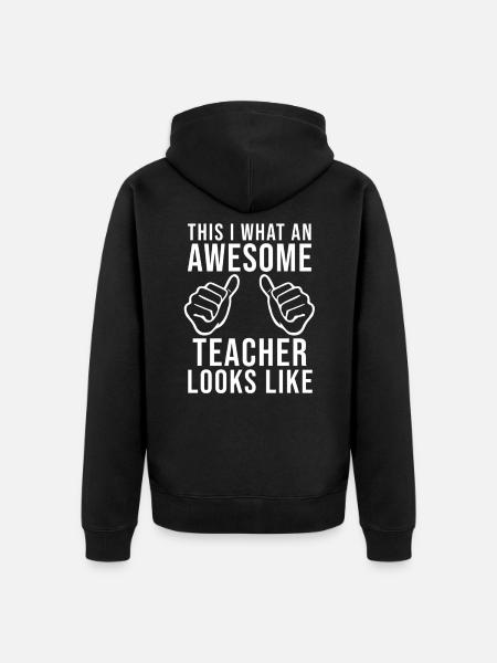 Lehrer Spruch lustig - Unisex Premium Bio Zip Hoodie - Schwarz