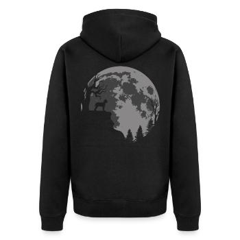 Lagotto Romagnolo Moon Silhouette - Unisex Premium Organic Zip Hoodie - black - Back - Nico (187cm)