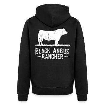Black Angus Rancher - Éleveur de vaches - Veste à capuche bio Premium Unisexe - noir - Dos - Nico (187cm)