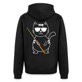 Billard 8-Ball - Unisex Premium Bio Zip Hoodie - Schwarz - Hinten - Nico (187cm)