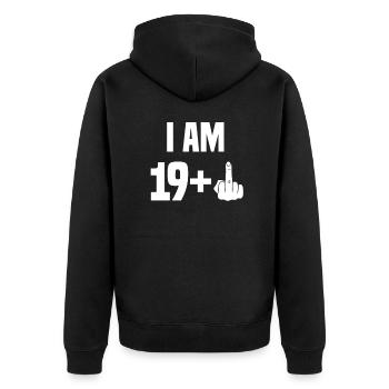 I’m19 Plus Majeur Drôle 20ème anniversaire - Veste à capuche bio Premium Unisexe - noir - Dos - Nico (187cm)