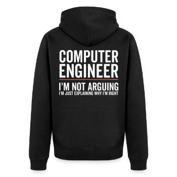 J’explique seulement - Ingénieur en informatique - Veste à capuche bio Premium Unisexe - noir - Dos - Nico (187cm)