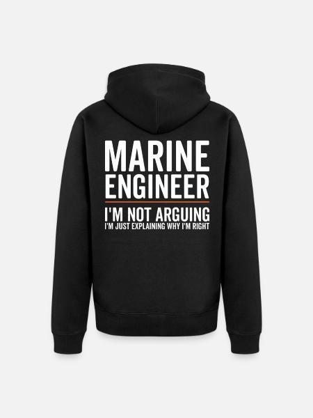 Just Explaining - Marine Engineer - Unisex Premium Organic Zip Hoodie - black