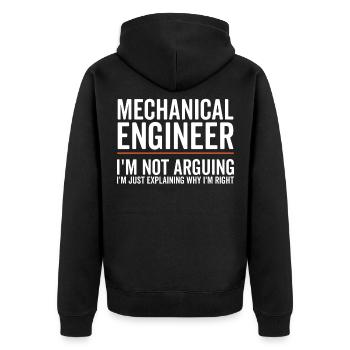Just Explaining - Mechanical Engineer - Unisex Premium Organic Zip Hoodie - black - Back - Nico (187cm)