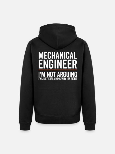 Just Explaining - Mechanical Engineer - Unisex Premium Organic Zip Hoodie - black