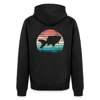 Aquarium Aquaristik Fische Zierfische Aquascaping - Unisex Premium Bio Zip Hoodie - Schwarz - Hinten - Nico (187cm)