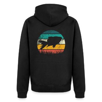 Aquarium Aquaristik Fisch Liebhaber Hobby - Unisex Premium Bio Zip Hoodie - Schwarz - Hinten - Nico (187cm)