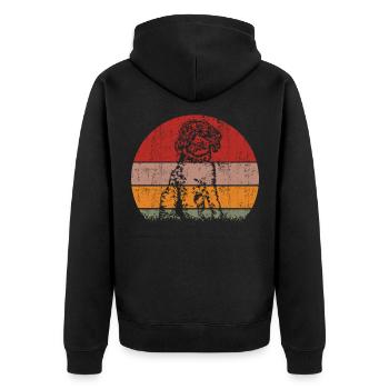 Lagotto Romagnolo Vintage Retro - Unisex Premium Organic Zip Hoodie - black - Back - Nico (187cm)