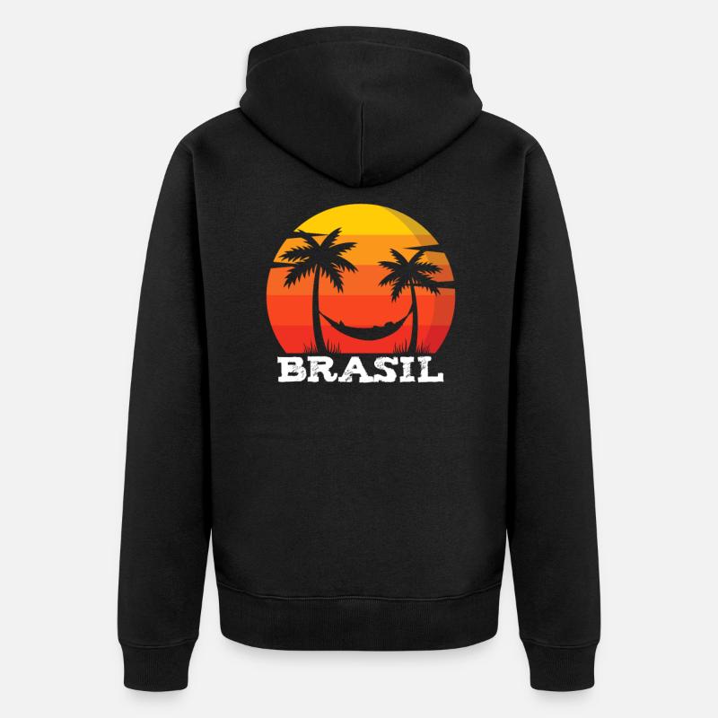 Brésil Rétro - Veste à capuche bio Premium Unisexe - noir