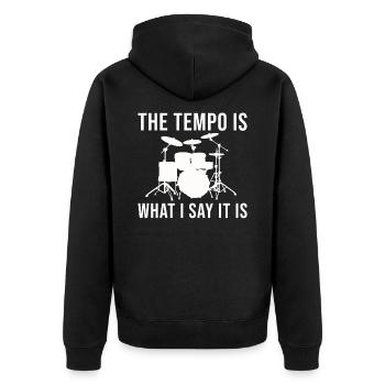 Batterie Le tempo est ce que je dis c’est batteur - Veste à capuche bio Premium Unisexe - noir - Dos - Nico (187cm)