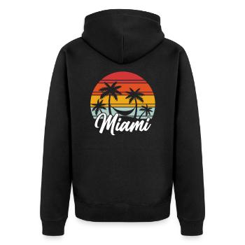 Miami Beach Floride - Veste à capuche bio Premium Unisexe - noir - Dos - Nico (187cm)