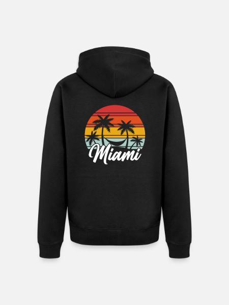 Miami Beach Florida - Unisex Premium Bio Zip Hoodie - Schwarz
