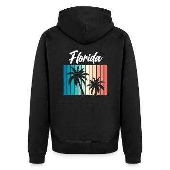 Florida - Unisex Premium Bio Zip Hoodie - Schwarz - Hinten - Nico (187cm)