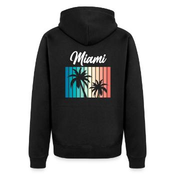 Miami - Unisex Premium Bio Zip Hoodie - Schwarz - Hinten - Nico (187cm)