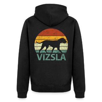 Magyar Vizsla Chien Rétro Vintage - Veste à capuche bio Premium Unisexe - noir - Dos - Nico (187cm)