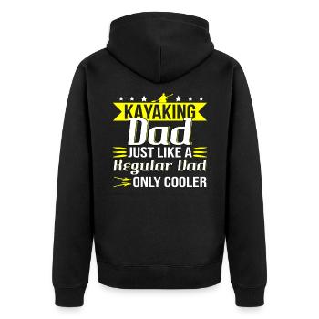 Kajak Dad Papa - Unisex Premium Bio Zip Hoodie - Schwarz - Hinten - Nico (187cm)
