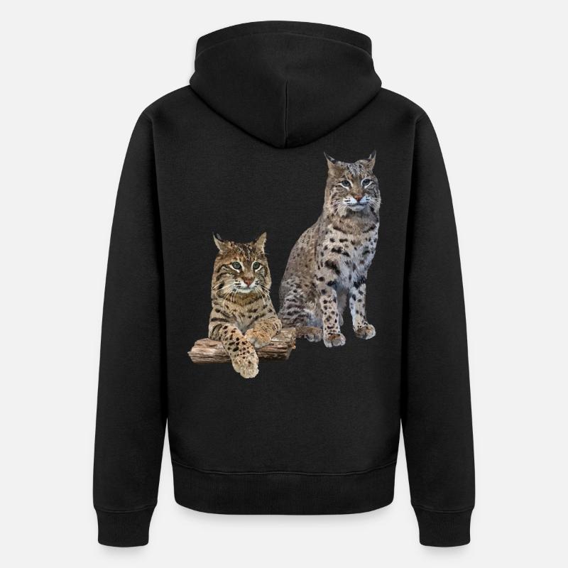 Luchs - Unisex Premium Bio Zip Hoodie - Schwarz