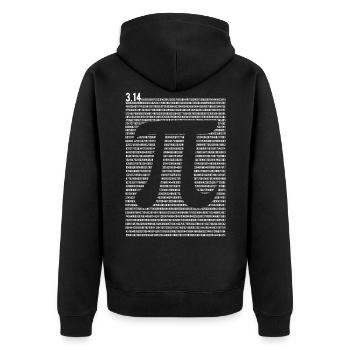 Signe Pi - Mathématiques Mathématiques - Pi Tag - Veste à capuche bio Premium Unisexe - noir - Dos - Nico (187cm)