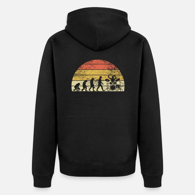 Batteur Evolution Sunset Schlagzeuger - Veste à capuche bio Premium Unisexe - noir