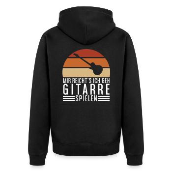 Guitar Gitarre Gitarrist Spruch Mir reichts - Unisex Premium Bio Zip Hoodie - Schwarz - Hinten - Nico (187cm)