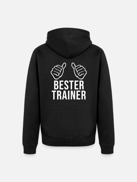 Bester Trainer Geschenk Mannschaft - Unisex Premium Bio Zip Hoodie - Schwarz