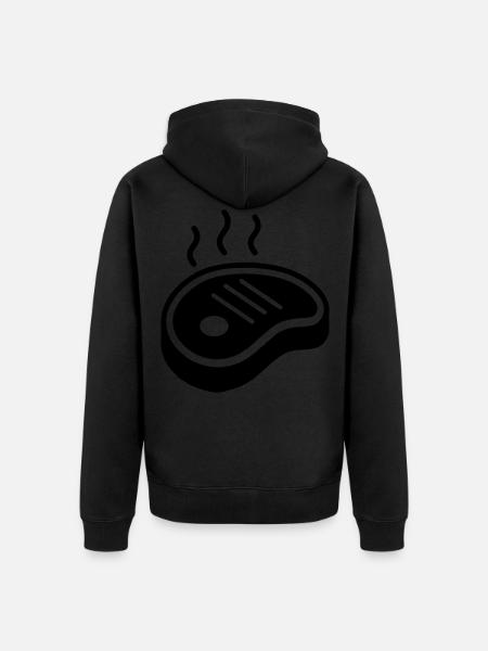 Steak icon Silhouette - Unisex Premium Bio Zip Hoodie - Schwarz