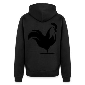 Rooster animal silhouette - Unisex Premium Organic Zip Hoodie - black - Back - Nico (187cm)