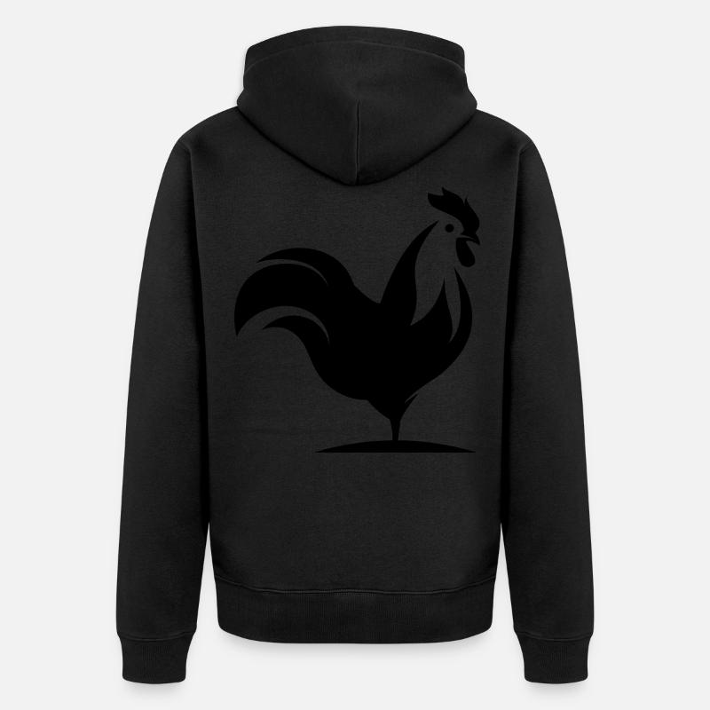 Silhouette d’animal coq - Veste à capuche bio Premium Unisexe - noir