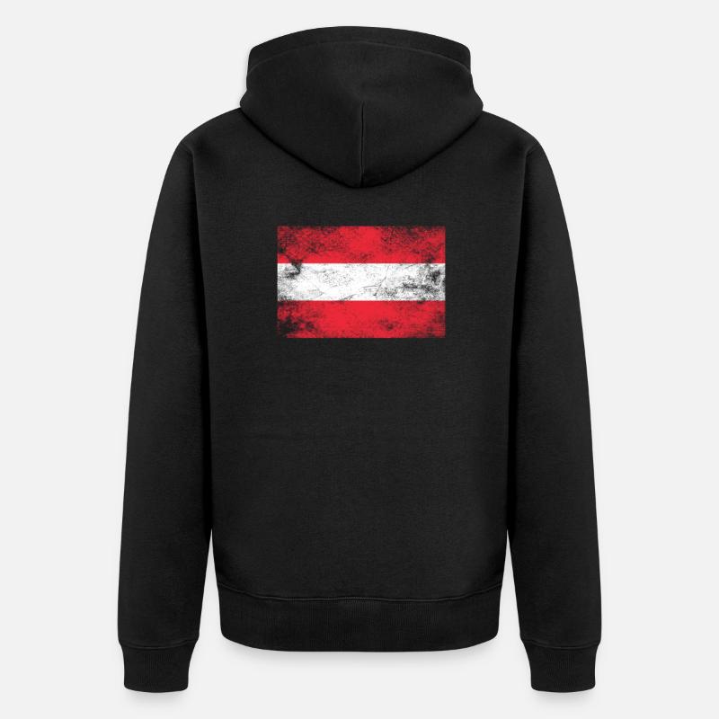 Drapeau de l’Autriche - Veste à capuche bio Premium Unisexe - noir