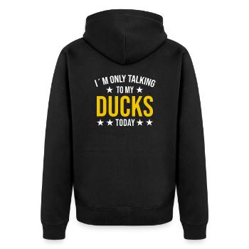 Canard Canard Cadeau d’élevage de canard - Veste à capuche bio Premium Unisexe - noir - Dos - Nico (187cm)