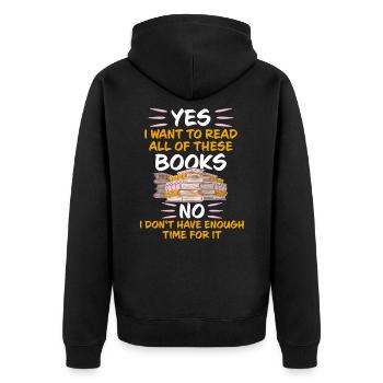 Book Books It's Not Hording If It's Books - Unisex Premium Organic Zip Hoodie - black - Back - Nico (187cm)