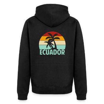 Ecuador - Unisex Premium Bio Zip Hoodie - Schwarz - Hinten - Nico (187cm)