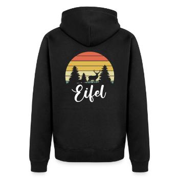 Eifelkind Eifel Heimat Eifelkinder - Unisex Premium Bio Zip Hoodie - Schwarz - Hinten - Nico (187cm)