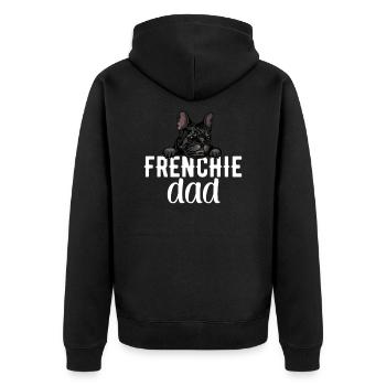 Frenchie Papa Français Bulldog - Veste à capuche bio Premium Unisexe - noir - Dos - Nico (187cm)