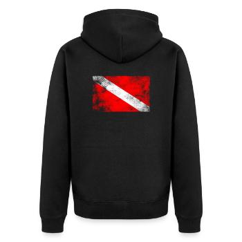 Drapeau de plongeur Pavillon de plongée Cadeau de plongeur - Veste à capuche bio Premium Unisexe - noir - Dos - Nico (187cm)