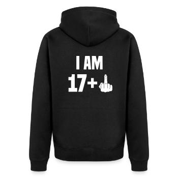 18. Geburtstag Geschenkidee 18 Jahre Alt Geschenk - Unisex Premium Bio Zip Hoodie - Schwarz - Hinten - Nico (187cm)