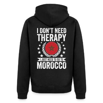Je n’ai pas besoin de thérapie, juste au Maroc - Veste à capuche bio Premium Unisexe - noir - Dos - Nico (187cm)