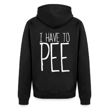 I Have To Pee 8 - Unisex Premium Organic Zip Hoodie - black - Back - Nico (187cm)