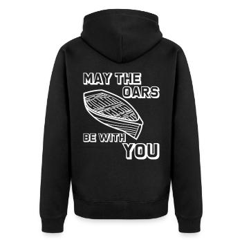 May The Oars Be With You 8 - Unisex Premium Organic Zip Hoodie - black - Back - Nico (187cm)