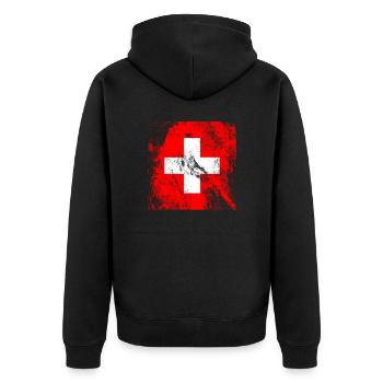 Suisse - Veste à capuche bio Premium Unisexe - noir - Dos - Nico (187cm)