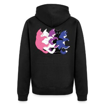 Drapeau LGBTQ - Cute Cat Pile Gender Fluid - Veste à capuche bio Premium Unisexe - noir - Dos - Nico (187cm)