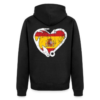 Fishing And Hunting - Spanish Flag - Unisex Premium Organic Zip Hoodie - black - Back - Nico (187cm)