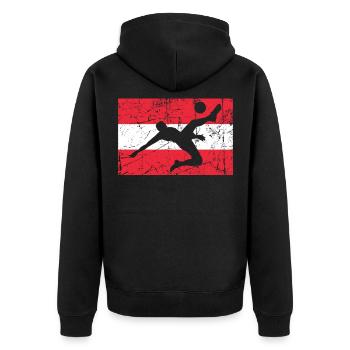 Autriche Drapeau autrichien - Football - Veste à capuche bio Premium Unisexe - noir - Dos - Nico (187cm)