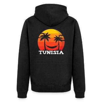 Tunisie Souvenir d’été Vacances Soleil Cadeau - Veste à capuche bio Premium Unisexe - noir - Dos - Nico (187cm)