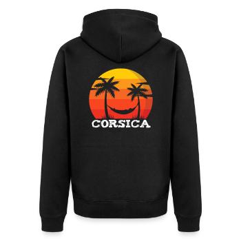 Corse Souvenir d’été Vacances Soleil Cadeau - Veste à capuche bio Premium Unisexe - noir - Dos - Nico (187cm)