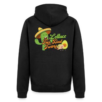 Baby - Salad Taco Talks About Twins - Unisex Premium Organic Zip Hoodie - black - Back - Nico (187cm)
