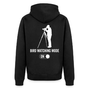 Mode d’observation des oiseaux activé - Observation des oiseaux - Veste à capuche bio Premium Unisexe - noir - Dos - Nico (187cm)