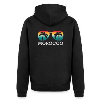 Maroc Voyage Vacances Voyage Été Soleil Souvenir - Veste à capuche bio Premium Unisexe - noir - Dos - Nico (187cm)
